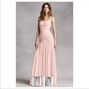 White byVera Wang Bridesmaids dress.VW360154 Blush